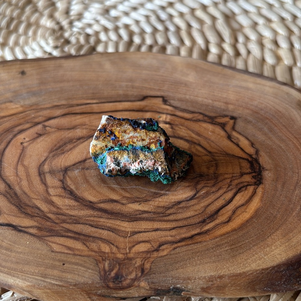 🔮✨Azurite and malachite crystal geode sparkling blue green crystal (Brazil)
